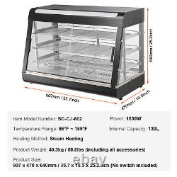 VEVOR 3-Tier Commercial Food Warmer Display Countertop Pizza Cabinet with Light