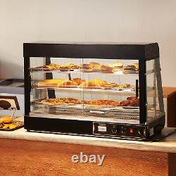 VEVOR 3-Tier Commercial Food Warmer Display Countertop Pizza Cabinet with Light