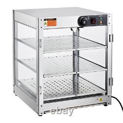 VEVOR 3-Tier Commercial Food Warmer Display Countertop Pizza Cabinet with Light