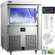 Vevor 310lbs/24h Commercial Ice Maker Freestand Ice Cube Machine Glass Door Led