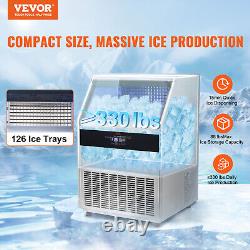 VEVOR 330lbs/24H Commercial Ice Maker Built-in Ice Cube Machine 88LB Bin Storage