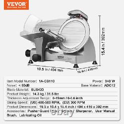 VEVOR 340W Electric Meat Slicer 10 Blade Commercial Frozen Deli slicer Cutter