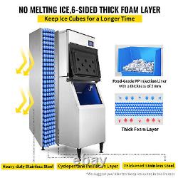 VEVOR 350Lbs/24H Commercial Ice Maker Split-Type Ice Cube Machine Large Storage