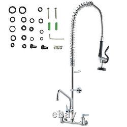 VEVOR 36 Commercial Pre-Rinse Faucet Wall Mount Kitchen Sink Faucet with Sprayer