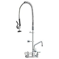 VEVOR 36 Commercial Pre-Rinse Faucet Wall Mount Kitchen Sink Faucet with Sprayer