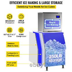 VEVOR 360LBS Commercial Ice Maker Split Freestand Ice Cube Machine 195PCs 800W