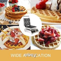 VEVOR 4-Piece Round Commercial Waffle Maker Non-Stick Stainless Steel 1750W