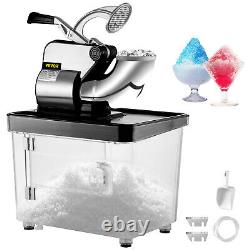 VEVOR 400LBS Commercial Snow Cone Machine Black Ice Crusher Electric Ice Shaver