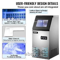 VEVOR 40KG/24H Commercial Ice Maker Freestand Ice Cube Machine 58 Tray 410W