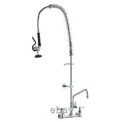 VEVOR 44Commercial Faucet with Pre-Rinse Sprayer Wall Mount Kitchen Sink Faucet