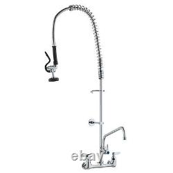 VEVOR 44Commercial Faucet with Pre-Rinse Sprayer Wall Mount Kitchen Sink Faucet