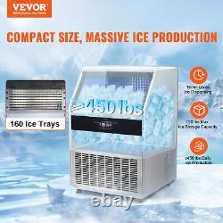 VEVOR 450lb/24H Commercial Ice Maker Freestanding Ice Cube Machine 130LB Storage