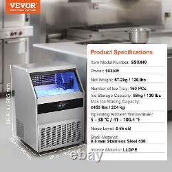 VEVOR 450lb/24H Commercial Ice Maker Freestanding Ice Cube Machine 130LB Storage