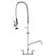 Vevor 47commercial Faucet With Pre-rinse Sprayer Wall Mount Kitchen Sink Faucet