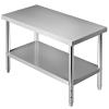 Vevor 48 60 72 Kitchen Work Table Stainless Steel Commercial Food Prep Table