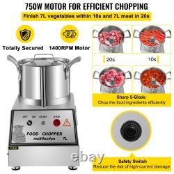 VEVOR 5-15L Commercial Food Processor Electric Food Chopper Grinder 550-1400W