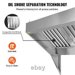 VEVOR 5 ft Commercial Exhaust Hood with Filters Food Truck Concession Trailer Hood