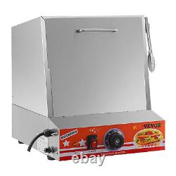 VEVOR 500W Commercial Hot Dog Steamer Electric Drop Down Door Food Bun Warmer