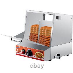 VEVOR 500W Commercial Hot Dog Steamer Electric Drop Down Door Food Bun Warmer