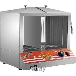 VEVOR 500W Commercial Hot Dog Steamer Electric Food Bun Warmer Top Loading SUS