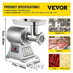 VEVOR 550lbs/H 1.5HP Electric Meat Grinder Commercial Sausage Stuffer Filler