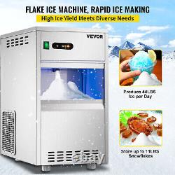 VEVOR 55Lbs/24H Commercial Snow Flake Ice Maker Freestand Ice Crusher SUS ETL