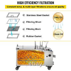 VEVOR 58L Portable Fryer Oil Filter Cart Machine Commercial Filtration System