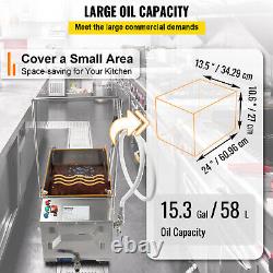 VEVOR 58L Portable Fryer Oil Filter Cart Machine Commercial Filtration System