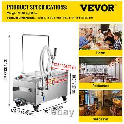 VEVOR 58L Portable Fryer Oil Filter Cart Machine Commercial Filtration System