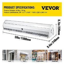 VEVOR 59 Commercial Indoor Air Curtain 2 Speed 2 Limit Switch UL & CE Certified