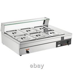 VEVOR 6-Pan Commercial Food Warmer, Silver