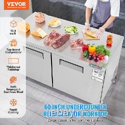 VEVOR 60 Commercial Refrigerator Sandwich & Salad Prep Table 16.4 Cu. Ft Fridge