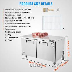 VEVOR 60 Commercial Refrigerator Sandwich & Salad Prep Table 16.4 Cu. Ft Fridge