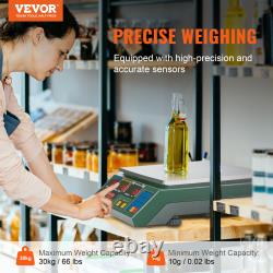 VEVOR 66Lbs 30KG Digital Scale Price Computing Commercial Food Meat Weighting