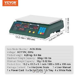 VEVOR 66Lbs 30KG Digital Weight Scale Price Computing Commercial Food Meat Scale