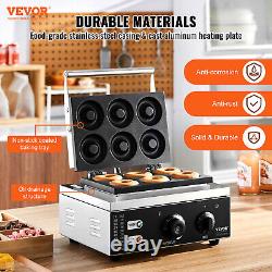 VEVOR 6pcs Electric Donut Maker Commercial Donut Making Machine 1550W Nonstick