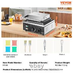 VEVOR 6pcs Electric Donut Maker Commercial Donut Making Machine 1550W Nonstick