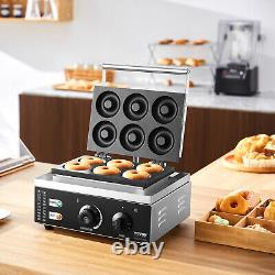 VEVOR 6pcs Electric Donut Maker Commercial Donut Making Machine 1550W Nonstick