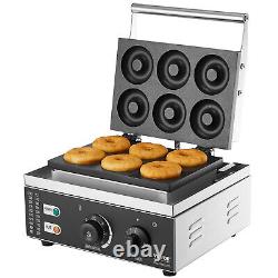 VEVOR 6pcs Electric Donut Maker Commercial Donut Making Machine 1550W Nonstick