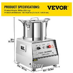 VEVOR 7L Food Processor Commercial Grade Food Meat Grinder Blender 7.4QT 750W