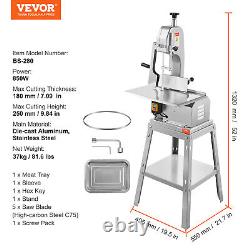 VEVOR 850W Commercial Electric Meat Bandsaw Stainless Steel Bone Sawing Machine