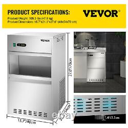 VEVOR 88LBS Commercial Snow Flake Ice Maker 22Lbs Capacity Freestand Ice Crusher