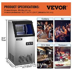 VEVOR 90LB Commercial Ice Maker Built-in Undercounter Freestand Ice Cube Machine