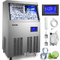 VEVOR 90Lbs/24H Commercial Ice Maker Ice Cube Machine withWater Filter & Pump SUS