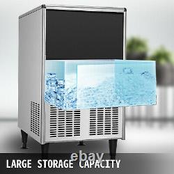 VEVOR 95LBS Commercial Ice Maker 50LBS Bin Storage Ice Cube Machine withWater Pump