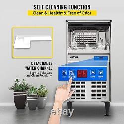 VEVOR 95LBS Commercial Ice Maker Freestand Ice Cube Machine withWater Filter&Pump