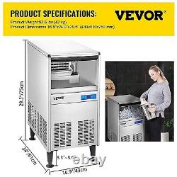 VEVOR 95LBS Commercial Ice Maker Freestand Ice Cube Machine withWater Filter&Pump