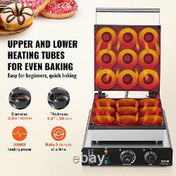 VEVOR 9pcs Electric Donut Maker Commercial Donut Making Machine 2000W Nonstick