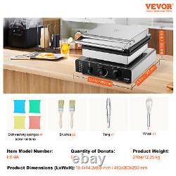 VEVOR 9pcs Electric Donut Maker Commercial Donut Making Machine 2000W Nonstick