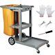 Vevor Cleaning Cart, 3-shelf Commercial Janitorial Cart, 200 Lbs Capacity Plas